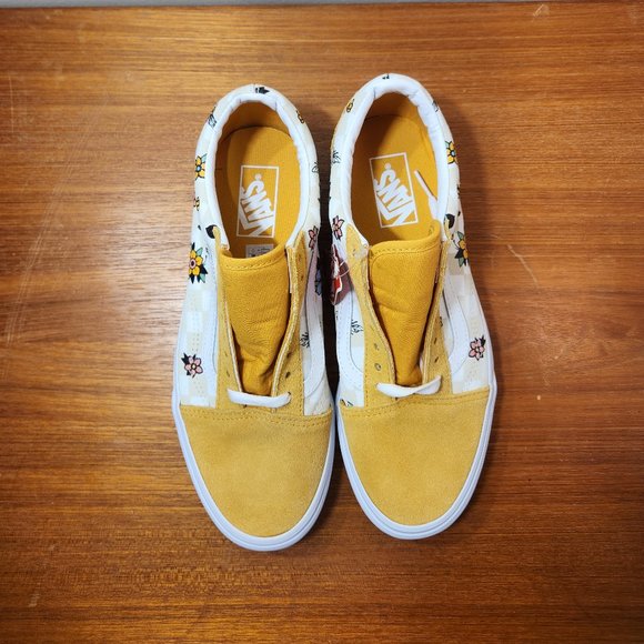NWT VANS Suede/ Canvas Old Skool (Garden Check) Yellow Men (8.5)/ Women (10.0) - Picture 3 of 16
